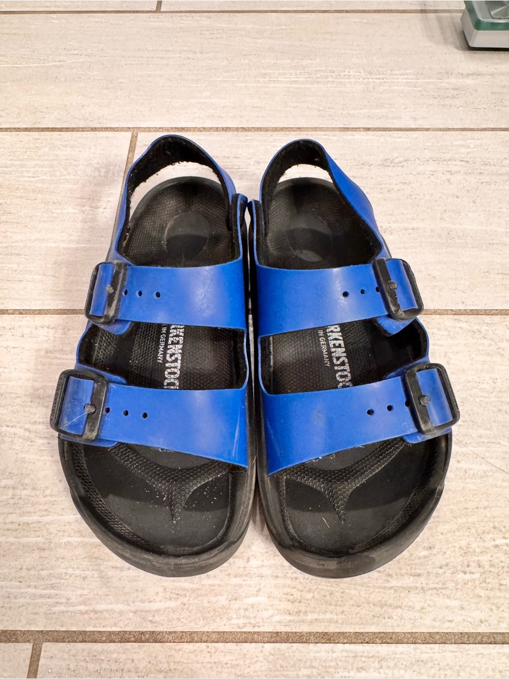 Birkenstock boy’s Blue Two-Strap Sandals